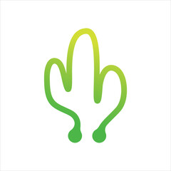 Cactus tech logo design. Abstract cactus logo design