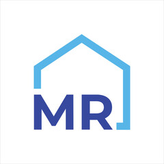 Obraz premium Real estate logo include MR letter logo design. Letter MR real estate