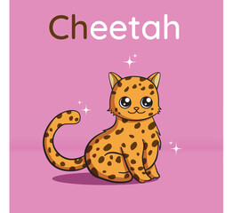 Fototapeta premium CHEETAH VERY KAWAII