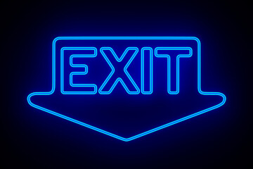 exit on dark background. 3D illustration