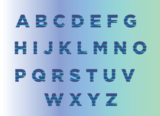 alphabet of letters, Blue Gradient 