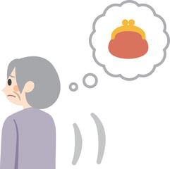 財布を探す高齢者