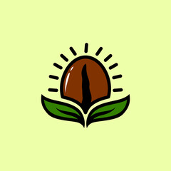 Illustration vector graphic of coffee bean and  tea leaf perfect for cafe, restaurant, trip agent etc.