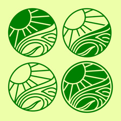 Illustration vector graphic of sun,coffee bean and leaf perfect for cafe, coffeeshop, restaurant, trip agent etc.