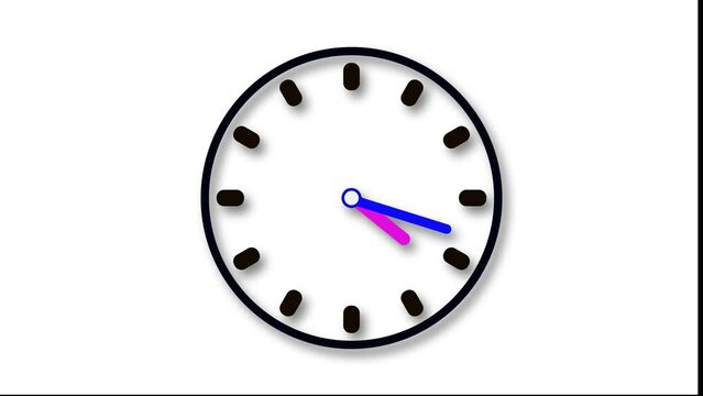 Clock Counting Down 24 Hour Day Fast Speed 12 hour timing animated 