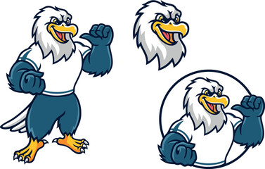 Strong Bald Eagle Mascot Character Design