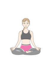 ヨガをする女性Yoga Illustration