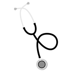 Cartoon stethoscope isolated on white background. Icon or design element.