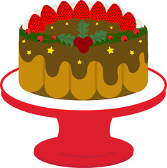 Christmas cake,Christmas background. Wrapping paper. Christmas print supplies. Christmas party happy people celebrating Christmas flat illustration