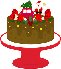 Christmas cake,Christmas background. Wrapping paper. Christmas print supplies. Christmas party happy people celebrating Christmas flat illustration