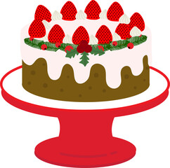 Christmas cake,Christmas background. Wrapping paper. Christmas print supplies. Christmas party happy people celebrating Christmas flat illustration