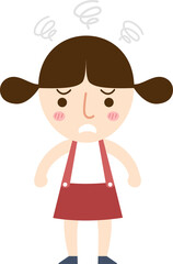 illustration of isolated angry girl