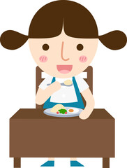 illustration of isolated pupils girl