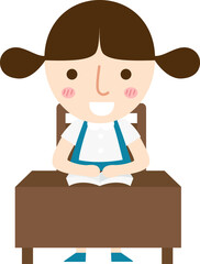 illustration of isolated pupils girl