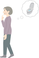 トイレを探す高齢者