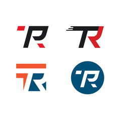 R or TR letter icon vector illustration concept design template