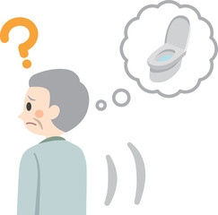 トイレを探す高齢者