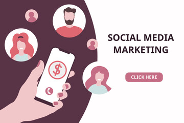 Refer a friend. Business partnership strategy. Social media marketing for friends or Influencer web banner template.
