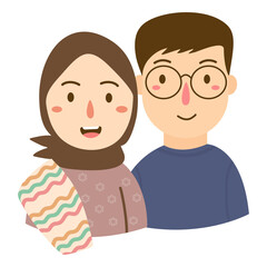 couple young man and woman