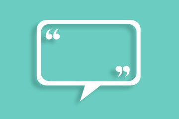 white quote in frame on blue background For customer reviews and product testimonials, report, presentation