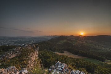 sunset in the mountains