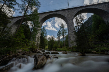 old bridge over the river