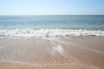 sea and sand with blue sky, natural background