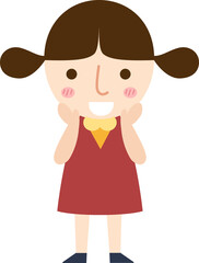 cute little kid girl illustration