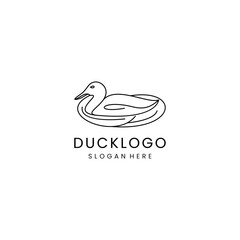 Duck logo design icon tamplate