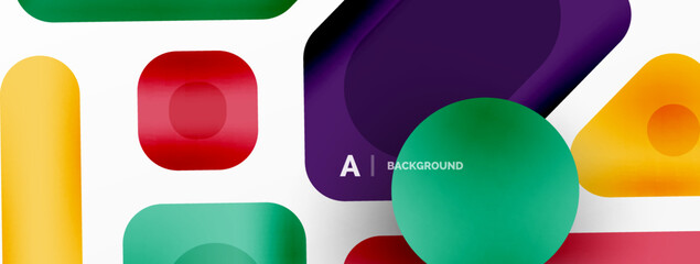 Minimal geometric abstract background. Colorful geometric blocks. Lines, squares and triangles composition wallpaper