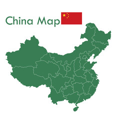 Map - The green Chinese map divides each city and its territories separately.