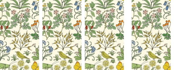 Floral prints printed on clothes, fabrics, pillows, blankets 