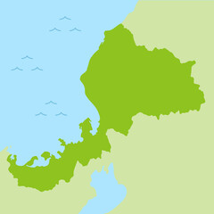 Obraz premium 福井県のマップのイラスト