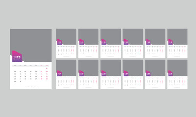 Calendar 2023, calendar 2023 week start Monday corporate design template vector