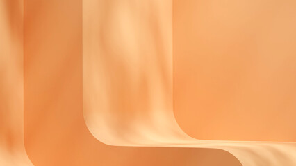 Landscape layout of curved floor abstract area 3d rendering template mockup light orange empty space