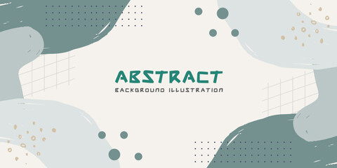 Geometric green background with liquid shape banner template design