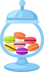 macarons in a glass jar