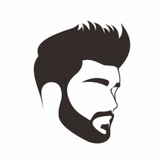 Man haircut and hairstyle with shave. Suitable for barbershop.