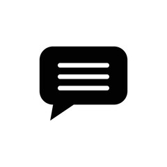 Bubble chat icon in glyph or deep black style.