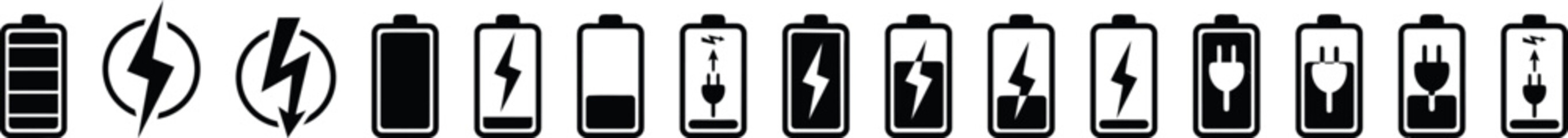 Battery Icon Set for Web 3