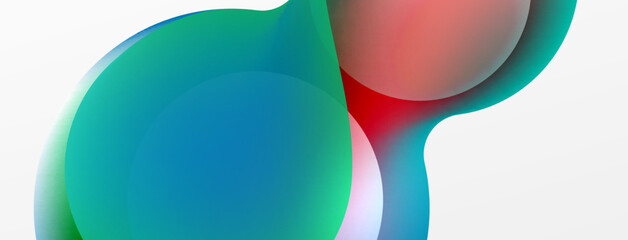 Fluid abstract background, round shapes and circle flowing design for wallpaper, banner, background or landing