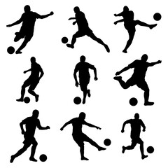 Set of football, soccer players. Vector Iluustration