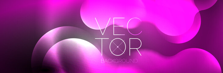 Magic neon glowing lights abstract background wallpaper design, vector illustration