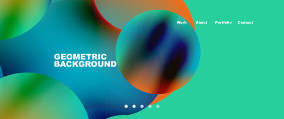 Liquid shapes with flowing gradient colors. Round elements and circles. Vector illustration for wallpaper, banner, background, leaflet, catalog, cover, flyer