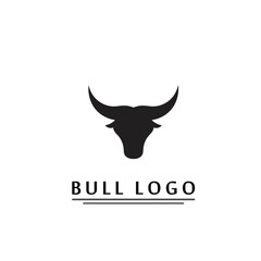 bull logo design simbol strong