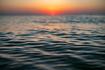 Obraz premium Close up of sea surface on sunset. Water background