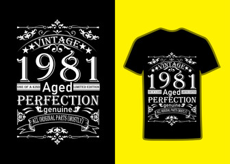 vintage 1981 tshirt design, posters, mugs, and more for the 1981 year, 1981 year design, 1981 typography design.