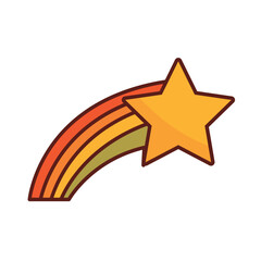 Obraz premium shooting star cartoon retro