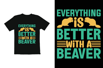 typography t shirt graphic. t shirt design vector beaver animal