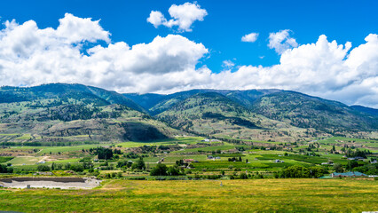 Fields and Vineyards in Canada's Wine Region of Oliver, British Columbia, Canada